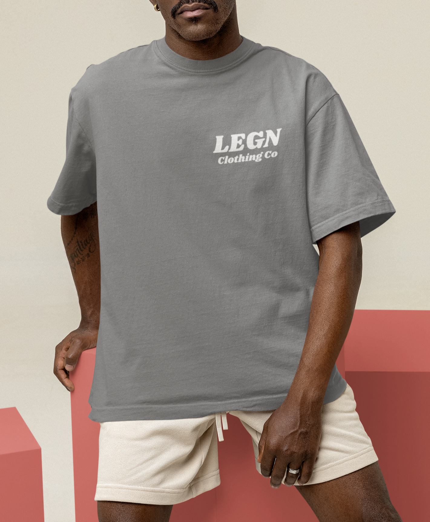 LEGN oversized faded t-shirt, comfortable gym and streetwear